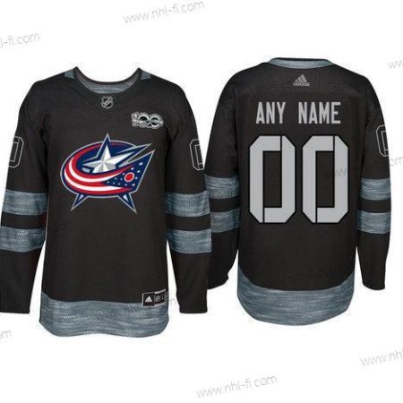 Adidas Columbus Blue Jackets Räätälöidyt Musta 1917-2017 100th Vuosipäivä Ommeltu NHL Paita