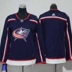 Adidas Columbus Blue Jackets Tyhjä Laivastonsininen Sininen Kotiottelu Aito Ommeltu NHL Paita – Naisten