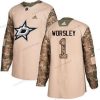 Adidas Dallas Stars #1 Gump Worsley Maastokuvio Aito 2017 Veterans Day Ommeltu NHL Paita – Miesten