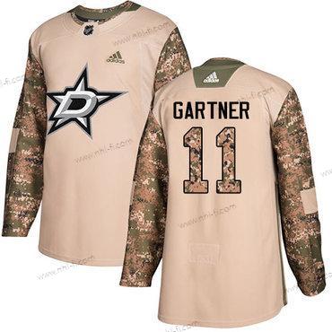 Adidas Dallas Stars #11 Mike Gartner Maastokuvio Aito 2017 Veterans Day Ommeltu NHL Paita – Miesten