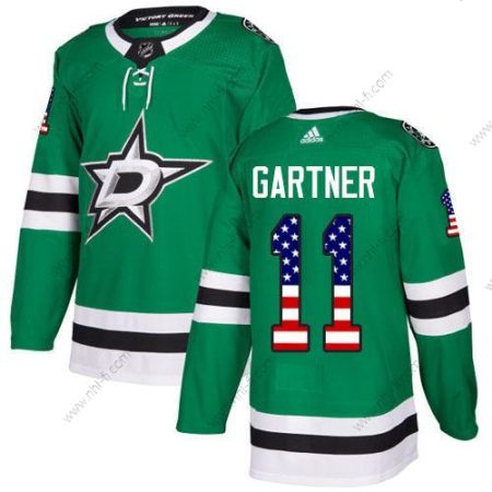 Adidas Dallas Stars #11 Mike Gartner Vihreä Kotiottelu Aito USA Flag Ommeltu NHL Paita – Miesten