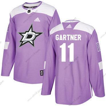 Adidas Dallas Stars #11 Mike Gartner Violetti Aito Taistelee syöpää vastaan Ommeltu NHL Paita – Miesten