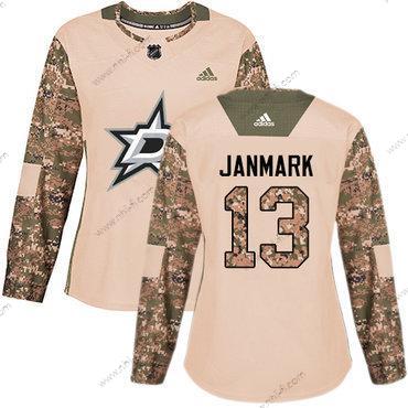 Adidas Dallas Stars #13 Mattias Janmark Maastokuvio Aito 2017 Veterans Day Ommeltu NHL Paita – Naisten