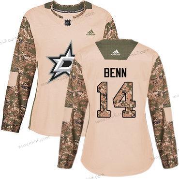 Adidas Dallas Stars #14 Jamie Benn Maastokuvio Aito 2017 Veterans Day Ommeltu NHL Paita – Naisten