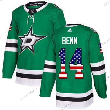 Adidas Dallas Stars #14 Jamie Benn Vihreä Kotiottelu Aito USA Flag Ommeltu NHL Paita – Nuoret