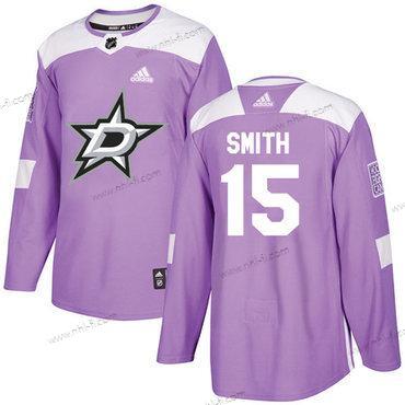 Adidas Dallas Stars #15 Bobby Smith Violetti Aito Taistelee syöpää vastaan Ommeltu NHL Paita – Miesten