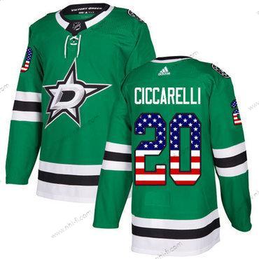 Adidas Dallas Stars #20 Dino Ciccarelli Vihreä Kotiottelu Aito USA Flag Ommeltu NHL Paita – Miesten