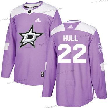 Adidas Dallas Stars #22 Brett Hull Violetti Aito Taistelee syöpää vastaan Ommeltu NHL Paita – Miesten