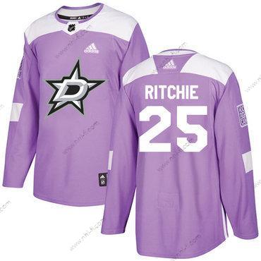 Adidas Dallas Stars #25 Brett Ritchie Violetti Aito Taistelee syöpää vastaan Ommeltu NHL Paita – Miesten