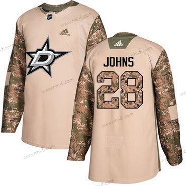 Adidas Dallas Stars #28 Stephen Johns Maastokuvio Aito 2017 Veterans Day Ommeltu NHL Paita – Miesten