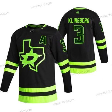 Adidas Dallas Stars #3 John Klingberg Musta 2020-21 Käänteinen Retro Vaihtopaita NHL Paita – Miesten