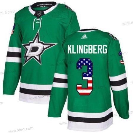 Adidas Dallas Stars #3 John Klingberg Vihreä Kotiottelu Aito USA Flag Ommeltu NHL Paita – Miesten