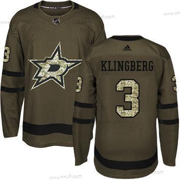 Adidas Dallas Stars #3 John Klingberg Vihreä Salute to Service Ommeltu NHL Paita – Nuoret