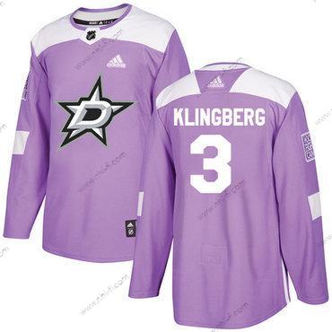 Adidas Dallas Stars #3 John Klingberg Violetti Aito Taistelee syöpää vastaan Ommeltu NHL Paita – Miesten