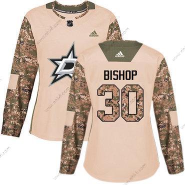 Adidas Dallas Stars #30 Ben Bishop Maastokuvio Aito 2017 Veterans Day Ommeltu NHL Paita – Naisten