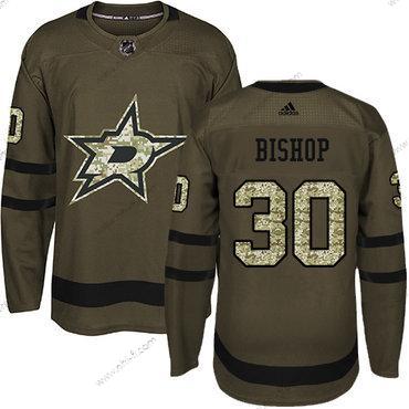 Adidas Dallas Stars #30 Ben Bishop Vihreä Salute to Service Ommeltu NHL Paita – Nuoret