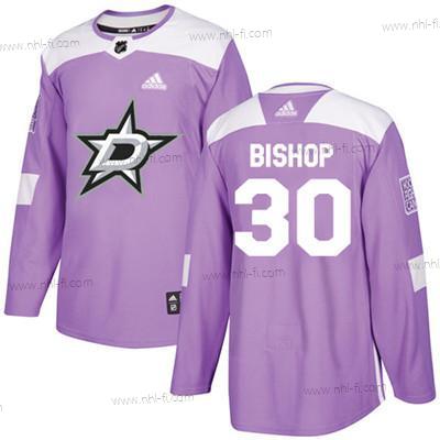 Adidas Dallas Stars #30 Ben Bishop Violetti Aito Taistelee syöpää vastaan Ommeltu NHL Paita – Nuoret