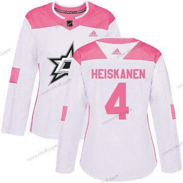 Adidas Dallas Stars #4 Miro Heiskanen Valkoinen Pinkki Aito Ommeltu NHL Paita – Naisten