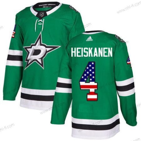 Adidas Dallas Stars #4 Miro Heiskanen Vihreä Kotiottelu Aito USA Flag Ommeltu NHL Paita – Miesten