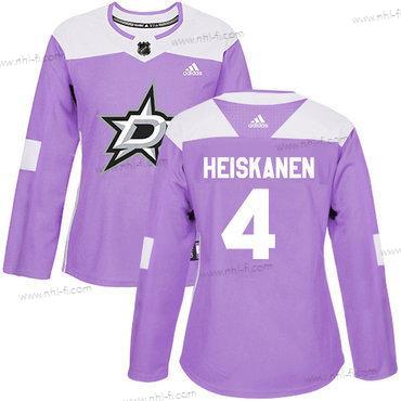 Adidas Dallas Stars #4 Miro Heiskanen Violetti Aito Taistelee syöpää vastaan Ommeltu NHL Paita – Naisten