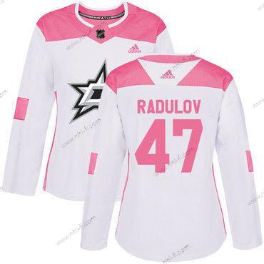 Adidas Dallas Stars #47 Alexander Radulov Valkoinen Pinkki Aito Ommeltu NHL Paita – Naisten