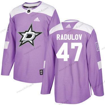 Adidas Dallas Stars #47 Alexander Radulov Violetti Aito Taistelee syöpää vastaan Ommeltu NHL Paita – Miesten