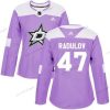 Adidas Dallas Stars #47 Alexander Radulov Violetti Aito Taistelee syöpää vastaan Ommeltu NHL Paita – Naisten