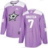 Adidas Dallas Stars #7 Neal Broten Violetti Aito Taistelee syöpää vastaan Ommeltu NHL Paita – Miesten