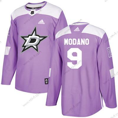 Adidas Dallas Stars #9 Mike Modano Violetti Aito Taistelee syöpää vastaan Ommeltu NHL Paita – Nuoret