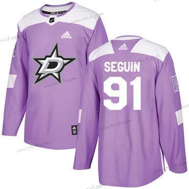 Adidas Dallas Stars #91 Tyler Seguin Violetti Aito Taistelee syöpää vastaan Ommeltu NHL Paita – Miesten