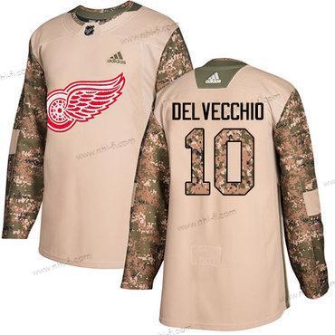 Adidas Detroit Red Wings #10 Alex Delvecchio Maastokuvio Aito 2017 Veterans Day Ommeltu NHL Paita – Miesten