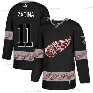 Adidas Detroit Red Wings #11 Filip Zadina Aito Maajoukkue Logo Musta Paita – Miesten