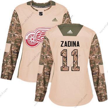 Adidas Detroit Red Wings #11 Filip Zadina Aito Maastokuvio Veterans Day Harjoitus Paita – Naisten