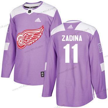 Adidas Detroit Red Wings #11 Filip Zadina Aito Violetti Cancer Harjoitus Paita – Miesten