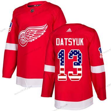 Adidas Detroit Red Wings #13 Pavel Datsyuk Punainen Kotiottelu Aito USA Flag Ommeltu NHL Paita – Nuoret