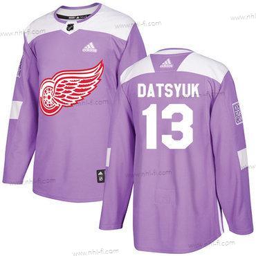 Adidas Detroit Red Wings #13 Pavel Datsyuk Violetti Aito Taistelee syöpää vastaan Ommeltu NHL Paita – Miesten