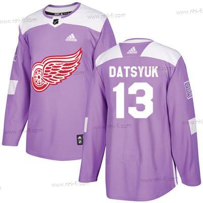 Adidas Detroit Red Wings #13 Pavel Datsyuk Violetti Aito Taistelee syöpää vastaan Ommeltu NHL Paita – Nuoret