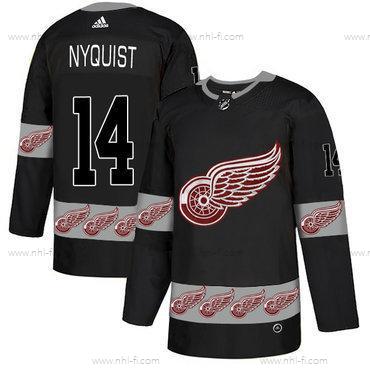 Adidas Detroit Red Wings #14 Gustav Nyquist Musta Maajoukkue Logos Paita – Miesten