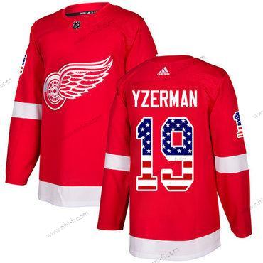 Adidas Detroit Red Wings #19 Steve Yzerman Punainen Kotiottelu Aito USA Flag Ommeltu NHL Paita – Miesten