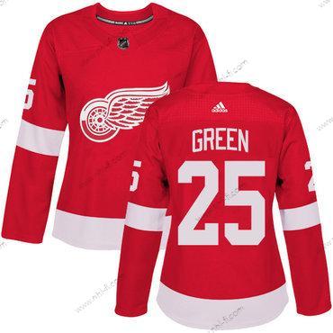 Adidas Detroit Red Wings #25 Mike Vihreä Punainen Kotiottelu Aito Ommeltu NHL Paita – Naisten