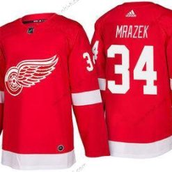 Adidas Detroit Red Wings #34 Petr Mrazek Punainen Kotiottelu 2017-2018 Jääkiekko Ommeltu NHL Paita – Miesten