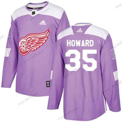 Adidas Detroit Red Wings #35 Jimmy Howard Violetti Aito Taistelee syöpää vastaan Ommeltu NHL Paita – Nuoret