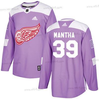 Adidas Detroit Red Wings #39 Anthony Mantha Violetti Aito Taistelee syöpää vastaan Ommeltu NHL Paita – Nuoret