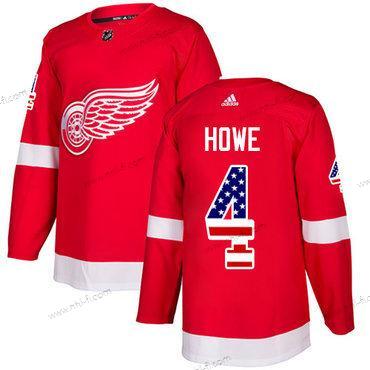 Adidas Detroit Red Wings #4 Gordie Howe Punainen Kotiottelu Aito USA Flag Ommeltu NHL Paita – Miesten