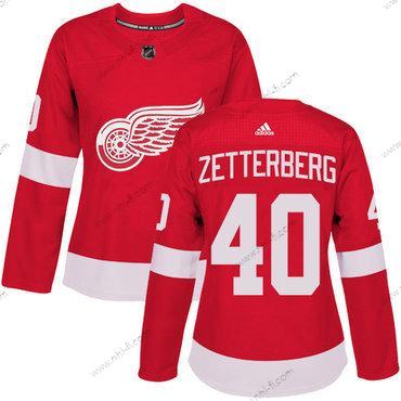 Adidas Detroit Red Wings #40 Henrik Zetterberg Punainen Kotiottelu Aito Ommeltu NHL Paita – Naisten