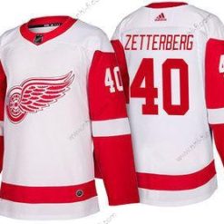 Adidas Detroit Red Wings #40 Henrik Zetterberg Valkoinen 2017-2018 Jääkiekko Ommeltu NHL Paita – Miesten