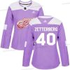 Adidas Detroit Red Wings #40 Henrik Zetterberg Violetti Aito Taistelee syöpää vastaan Ommeltu NHL Paita – Naisten