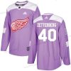 Adidas Detroit Red Wings #40 Henrik Zetterberg Violetti Aito Taistelee syöpää vastaan Ommeltu NHL Paita – Nuoret