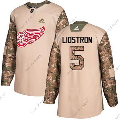 Adidas Detroit Red Wings #5 Nicklas Lidstrom Maastokuvio Aito 2017 Veterans Day Ommeltu NHL Paita – Nuoret