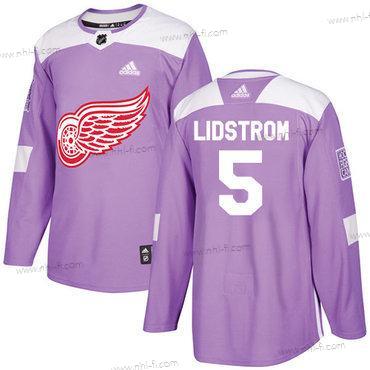 Adidas Detroit Red Wings #5 Nicklas Lidstrom Violetti Aito Taistelee syöpää vastaan Ommeltu NHL Paita – Miesten